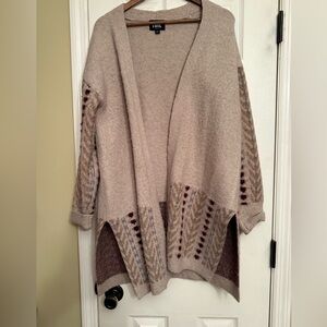Frye large Aztec boho Boheme Tan Brown Cardigan Anthropologie $198